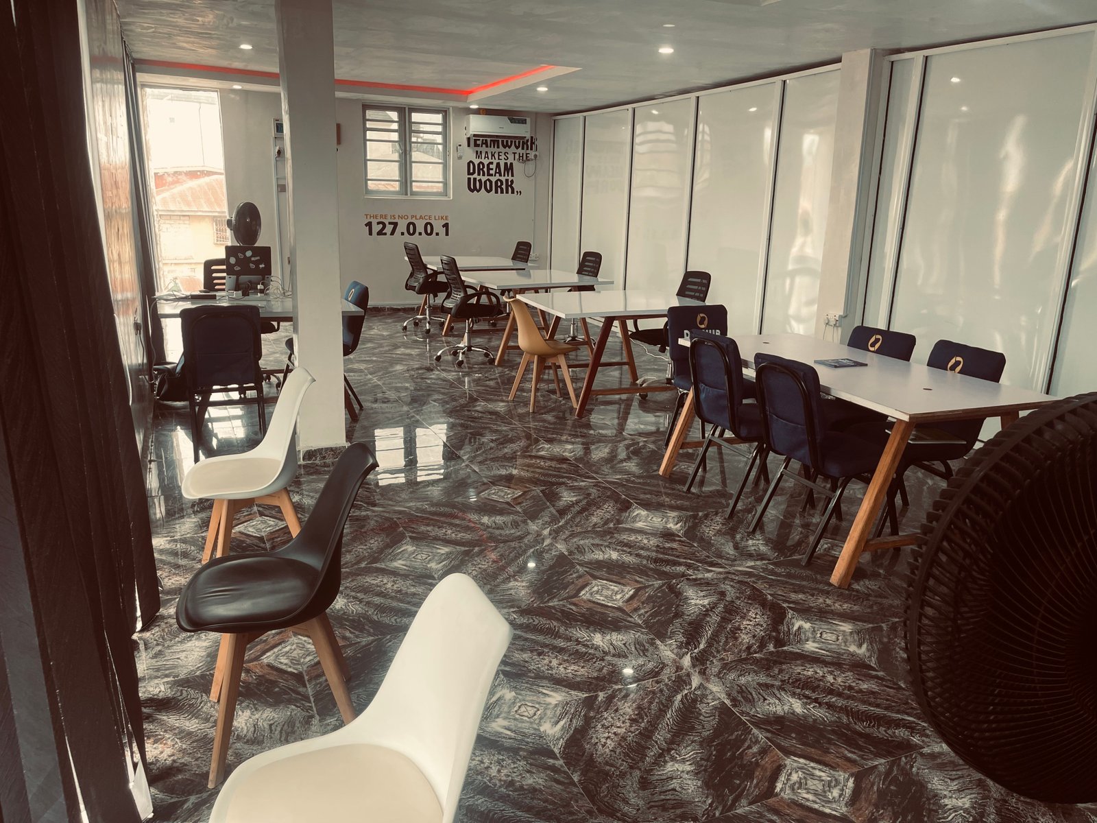 Coffee bar and kitchen area